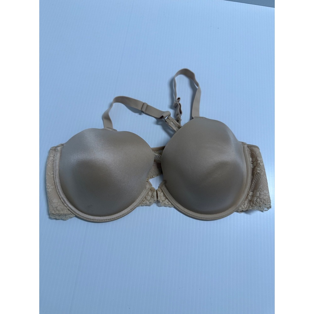 Maidenform 07112 Tan Nude Lace Back Front Close Underwire T-Shirt Bra 40C